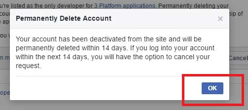 Facebook Gives You 14 day To Reverse the Delete Account