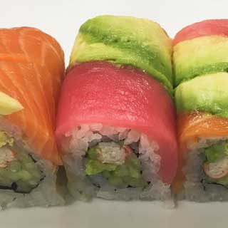 Different types of sushi rolls Rainbow Roll 320x320m